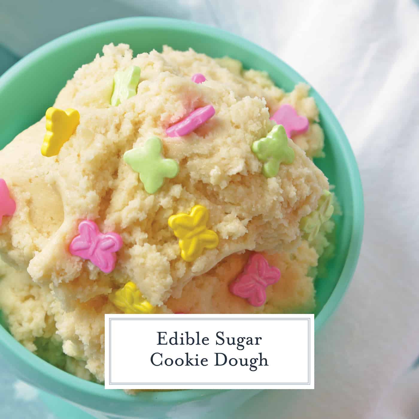 Desserts for one don't get easier than this edible sugar cookie dough.  With only a few ingredients, it's an easy dessert when you need a little pick me up! #ediblecookiedough #howtomakeediblecookiedough #ediblesugarcookiedough www.savoryexperiments.com