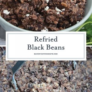 These homemade refried black beans are simple and easy to make and so versatile! Serve as a dip, on tacos, burritos or nachos or as a side to any dish! #homemaderefriedbeans #howtomakerefriedbeans #refriedblackbeans www.savoryexperiments.com
