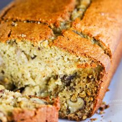 Ricotta banana bread cut into slices