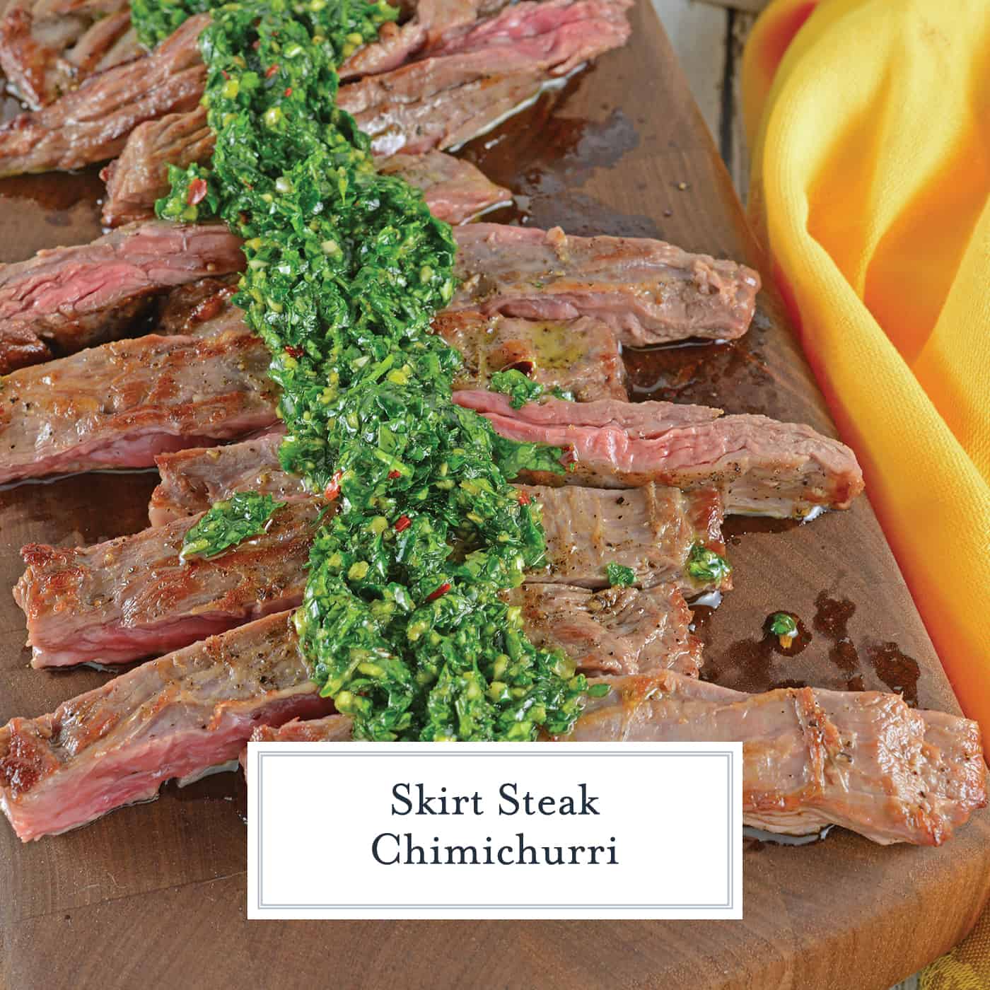 Skirt Steak Chimichurri is a grilled steak recipe that'll leave you drooling! Easy to make and topped with a delicious chimichurri sauce. #whatisskirtsteak #whatischimichurri #grilledsteakrecipe www.savoryexperiments.com