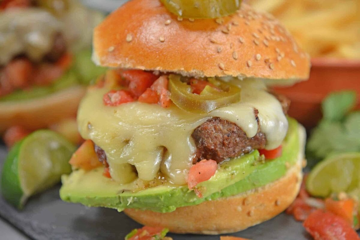 Close up of a Taco Burger