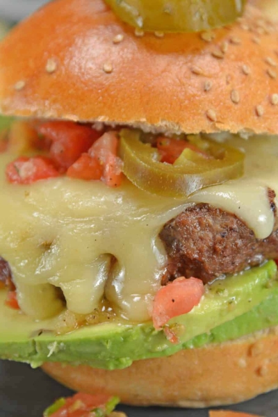 Close up of a Taco Burger