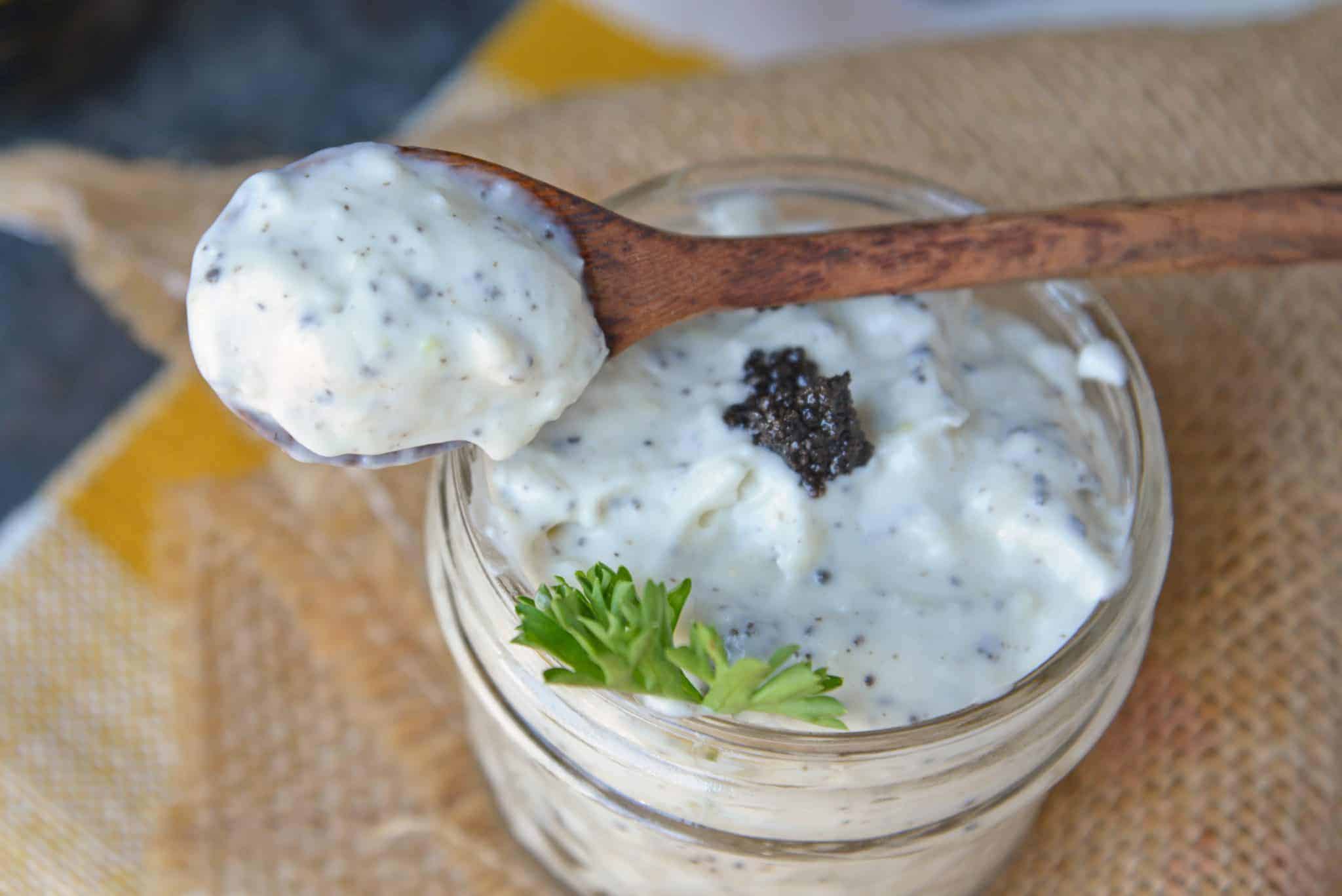 Truffle Aioli Sauce, made with black truffle pate, is a delicious, easy-to-make condiment you'll want to add to everything. As addicting as it is delicious! #blacktruffle #whatisatruffle #aiolisauce www.savoryexperiments.com