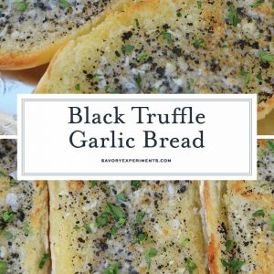 This Truffle Butter Garlic Bread is unlike any homemade garlic bread you've tasted. So delicious and made with just 3 ingredients! #trufflebutter #homemadegarlicbread www.savoryexperiments.com