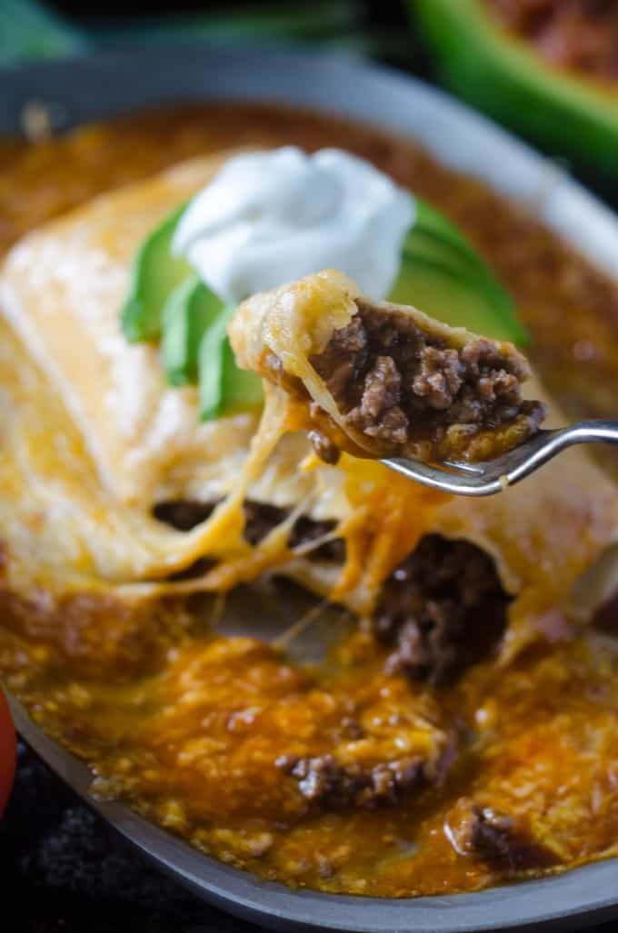 Wet burrito with a bite taken out