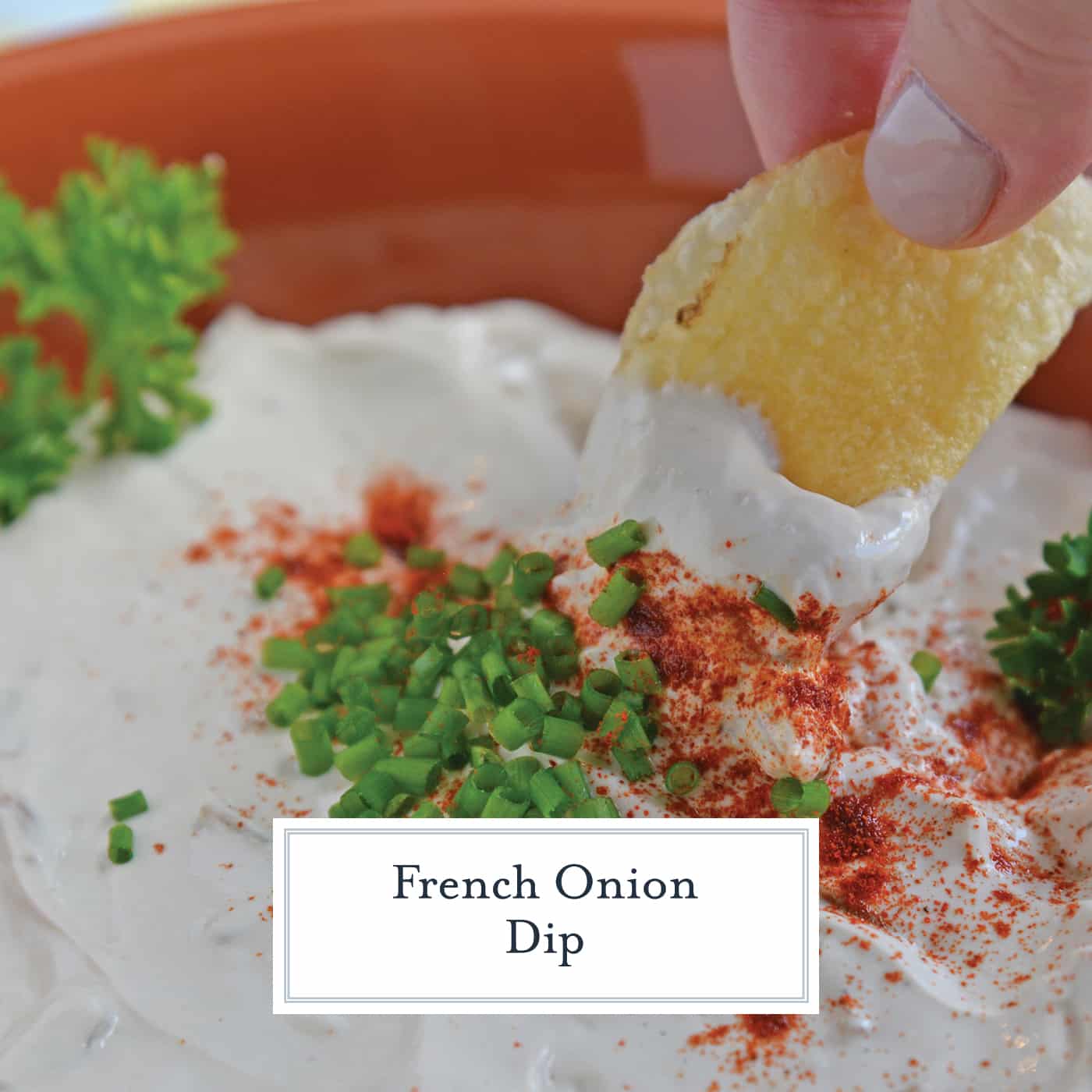 This French Onion Dip requires just 3 main ingredients and 5 minutes of prep. You'll never buy sour cream and onion dip from the store again! #frenchoniondip #partydip www.savoryexperiments.com