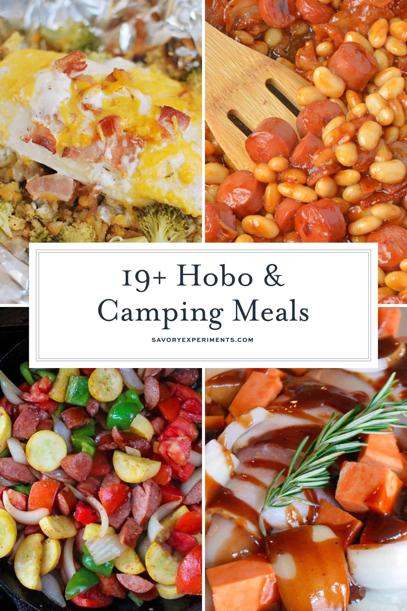 Easy meals to cook while camping are essential-that's where hobo meals come in. These hobo dinner ideas and other camping recipes are the best camping meals! #hobodinnerrecipe #howtomakehobodinners #whatisahobodinner www.savoryexperiments.com