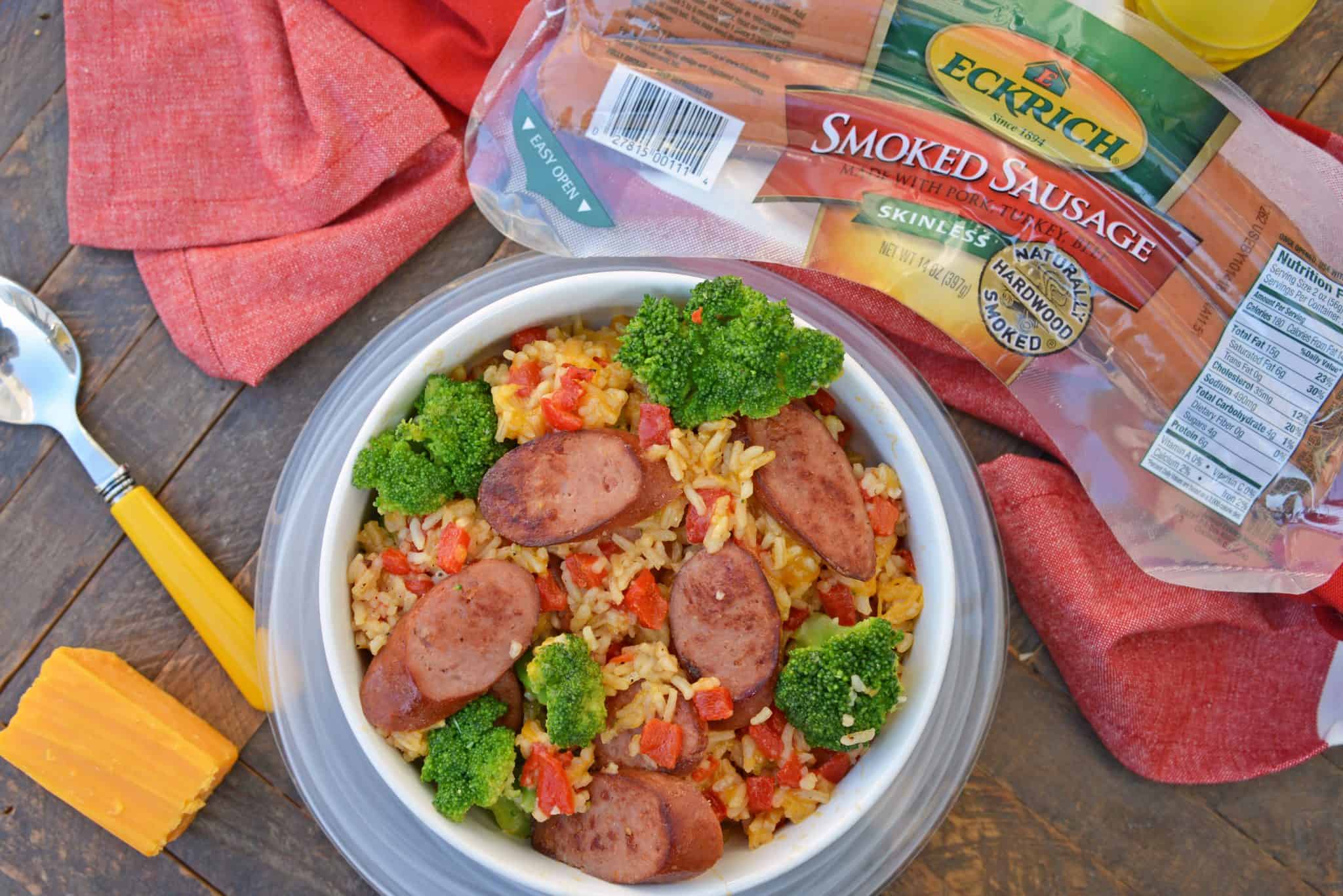 15Minute Cheesy Sausage Broccoli Skillet Easy Dinner Recipe!