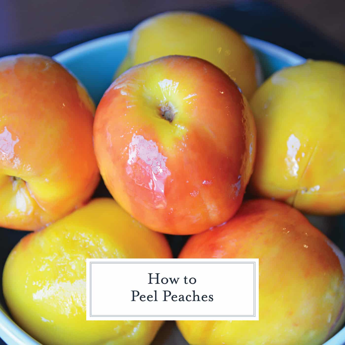 Learn how to peel a peach in just a minute! Super easy without cooking the peach. Perfect for sauces, salads, pies, cobblers and salsas! #howtopeelapeach #peelingpeaches www.savoryexperiments.com 