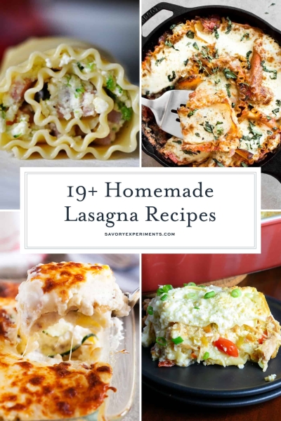 Have you been searching for the best lasagna recipe? You will have a hard time deciding which of these is the best of the homemade lasagna recipes! #recipeforlasagna #bestlasagnarecipe #besthomemadelasagna www.savoryexperiments.com