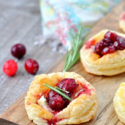 angled shot of cranberry brie bites