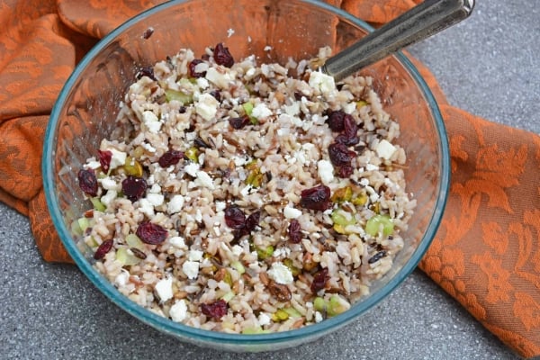 This Wild Rice Pilaf recipe is an easy side dish for your next potluck, picnic or dinner. Quick and easy to make in advance it's the best rice pilaf recipe! #wildricepilaf #ricepilafrecipe www.savoryexperiments.com
