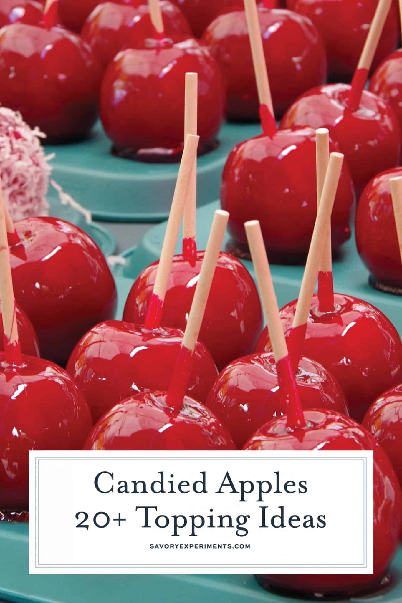 The classic candied apple is a beautifully colorful, glassy red apple. A lollipop candy coating with lush and slightly sour crunchy apple inside. #candiedapples www.savoryexperiments.com