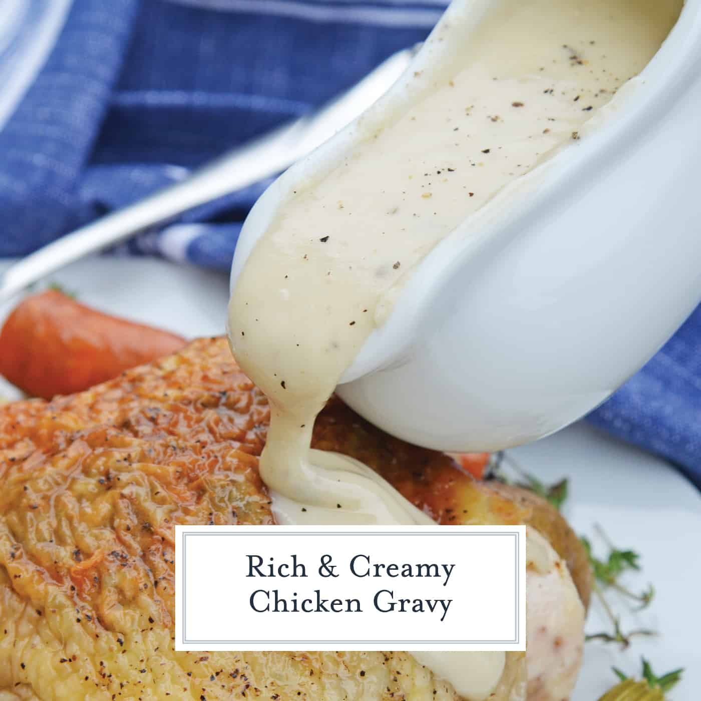 Easy Chicken Gravy made with chicken drippings is the best homemade chicken gravy recipe! It only takes 10 minutes and ingredients you already have in your pantry. #chickengravyrecipe #homemadechickengravy www.savoryexperiments.com