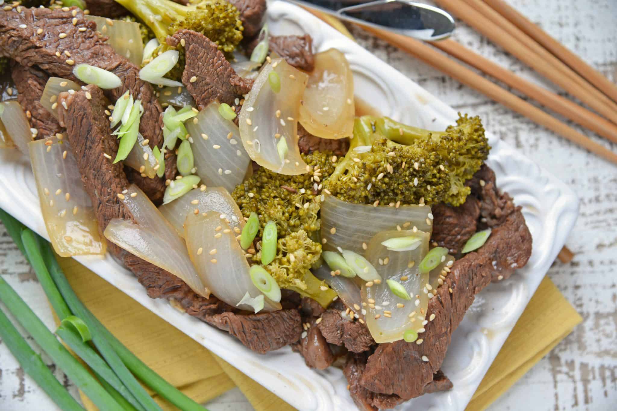 Instant Pot Beef and Broccoli is a quick, easy and healthy alternative to your favorite Chinese takeout dish. Ready in just 30 minutes! #beefandbroccoli #instantpotrecipes www.savoryexperiments.com