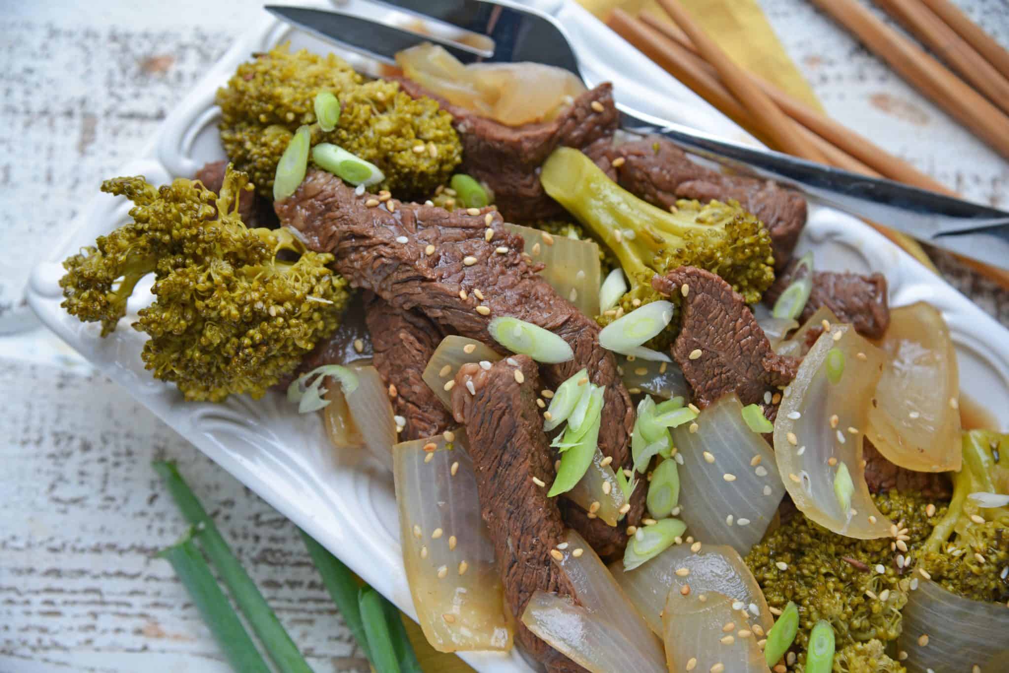 Instant Pot Beef and Broccoli is a quick, easy and healthy alternative to your favorite Chinese takeout dish. Ready in just 30 minutes! #beefandbroccoli #instantpotrecipes www.savoryexperiments.com