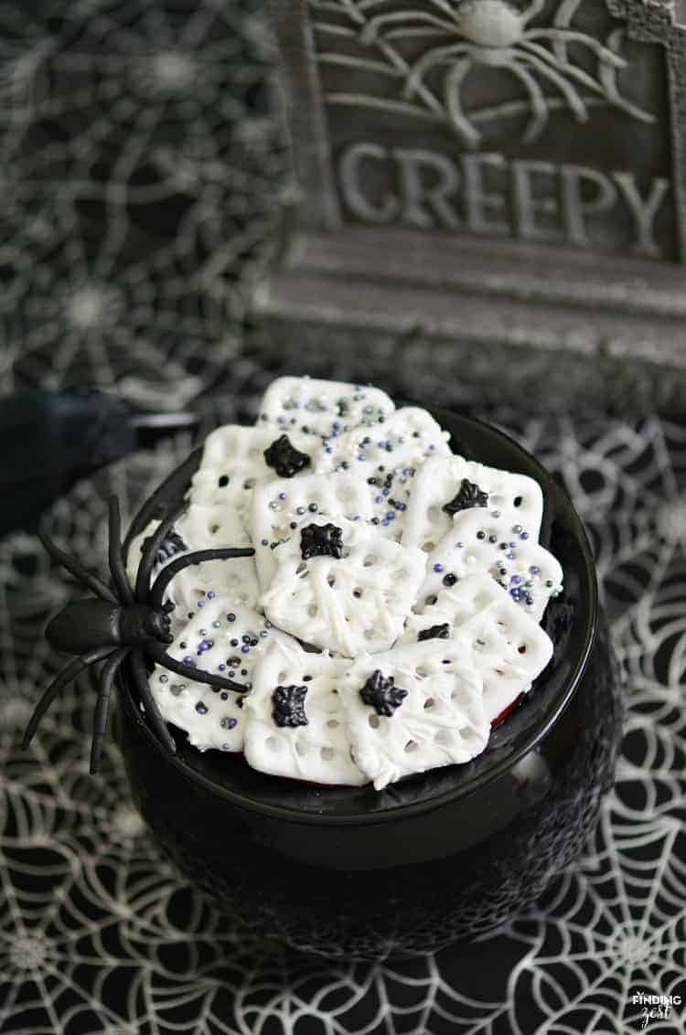 Easy Snacks for Halloween in a black cauldron