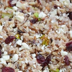 This Wild Rice Pilaf recipe is an easy side dish for your next potluck, picnic or dinner. Quick and easy to make in advance it's the best rice pilaf recipe! #wildricepilaf #ricepilafrecipe www.savoryexperiments.com