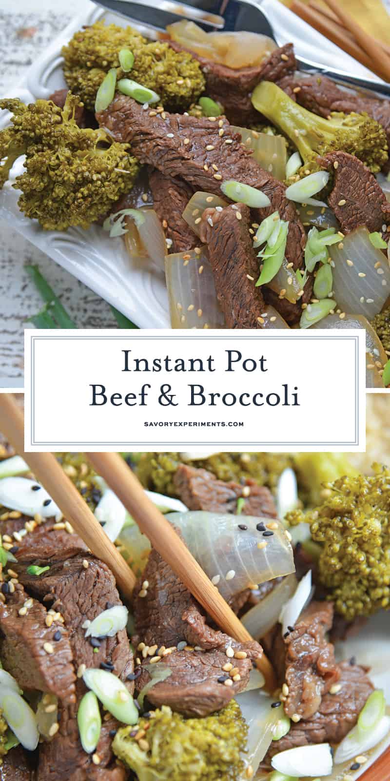 Instant Pot Beef and Broccoli is a quick, easy and healthy alternative to your favorite Chinese takeout dish. Ready in just 30 minutes! #beefandbroccoli #instantpotrecipes www.savoryexperiments.com