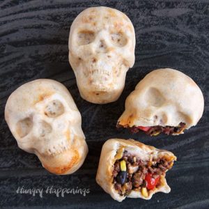 Halloween burrito skulls
