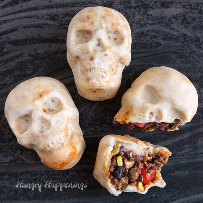 Halloween burrito skulls
