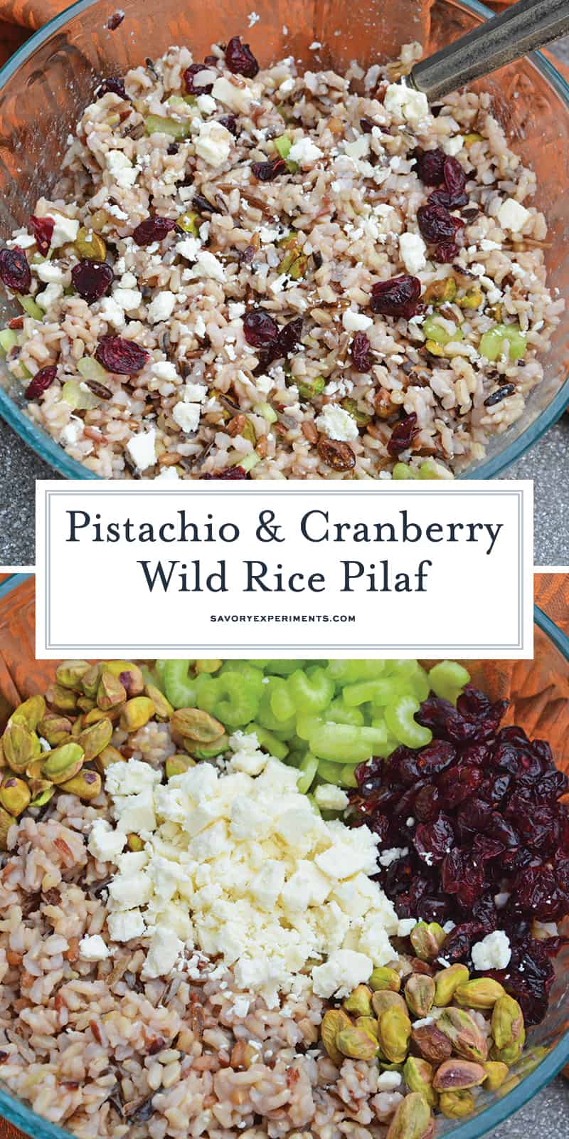 This Wild Rice Pilaf recipe is an easy side dish for your next potluck, picnic or dinner. Quick and easy to make in advance it's the best rice pilaf recipe! #wildricepilaf #ricepilafrecipe www.savoryexperiments.com