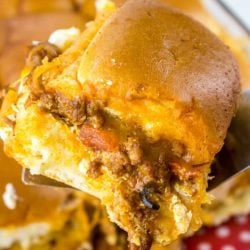 Cheesy taco sandwich slider recipes in a dish
