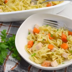 turkey noodle casserole in bowl