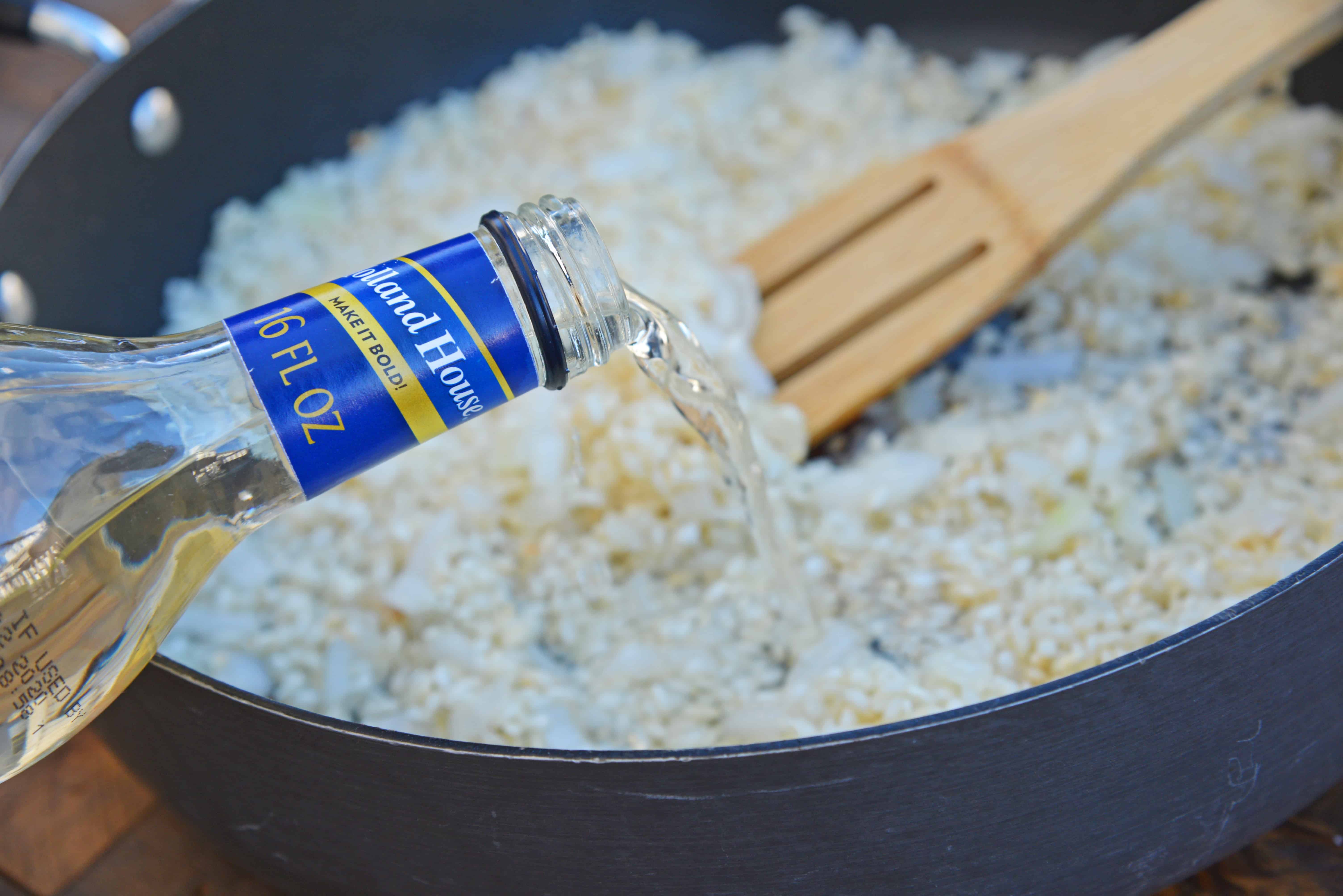 Butternut Squash Risotto is an easy side dish or entrée made with Arborio rice, crisp white cooking wine, sweet roasted butternut squash and fresh thyme. #risottorecipes #butternutsquash www.savoryexperiments.com 