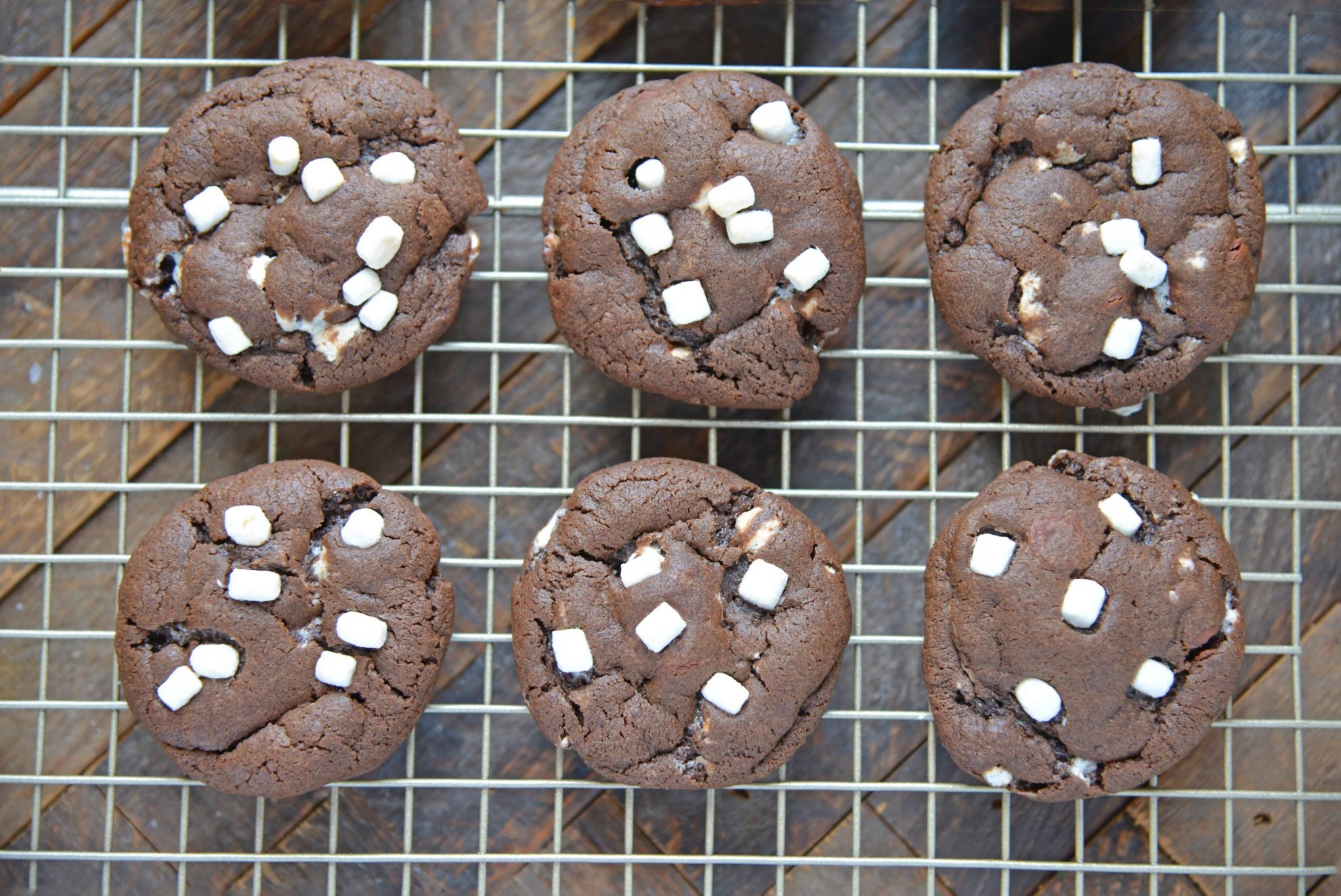 Hot Chocolate Cookies are must-make Christmas cookies! A favorite chocolate sugar cookie recipe with marshmallows, you'll never be able to eat just one! #hotchocolatecookies #chocolatesugarcookiesrecipe #christmascookies www.savoryexperiments.com