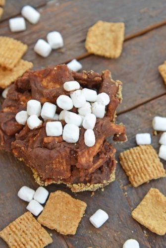 No Bake S'mores Cookies are an easy s'mores recipe made with Golden Grahams and marshmallows. Your favorite s'mores flavor without the bonfire! #smorescookies #nobakecookies #smoresrecipe www.savoryexperiments.com