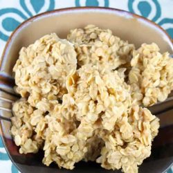 White chocolate no bake cookie in a bowl