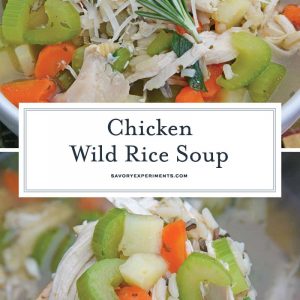 This 20-Minute Wild Rice Chicken Soup is an incredibly easy but flavorful 20 minute meal made with two kitchen hacks that will make your life so much easier! It'll become a winter soup staple in your home! #chickensoup #chickenwildricesoup www.savoryexperiments.com