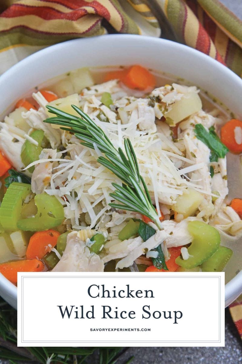 This 20-Minute Wild Rice Chicken Soup is an incredibly easy but flavorful 20 minute meal made with two kitchen hacks that will make your life so much easier! It'll become a winter soup staple in your home! #chickensoup #chickenwildricesoup www.savoryexperiments.com