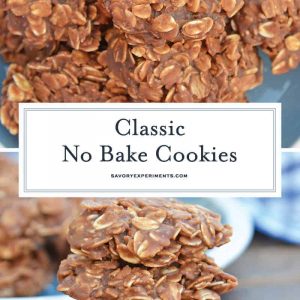 Collage of classic no bake cookies for Pinterest