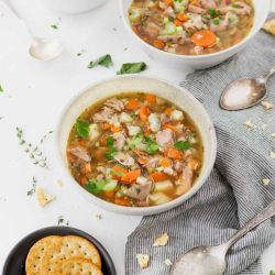 bowl of leftover turkey soup