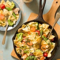 Pasta primavera in a skillet - skillet meals