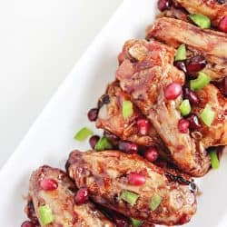 chicken wings with pomegranate jalapeno sauce