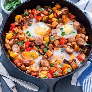 Sweet potato hash in a skillet - skillet dinners