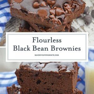 Collage of Flourless Black Bean Brownies for Pinterest