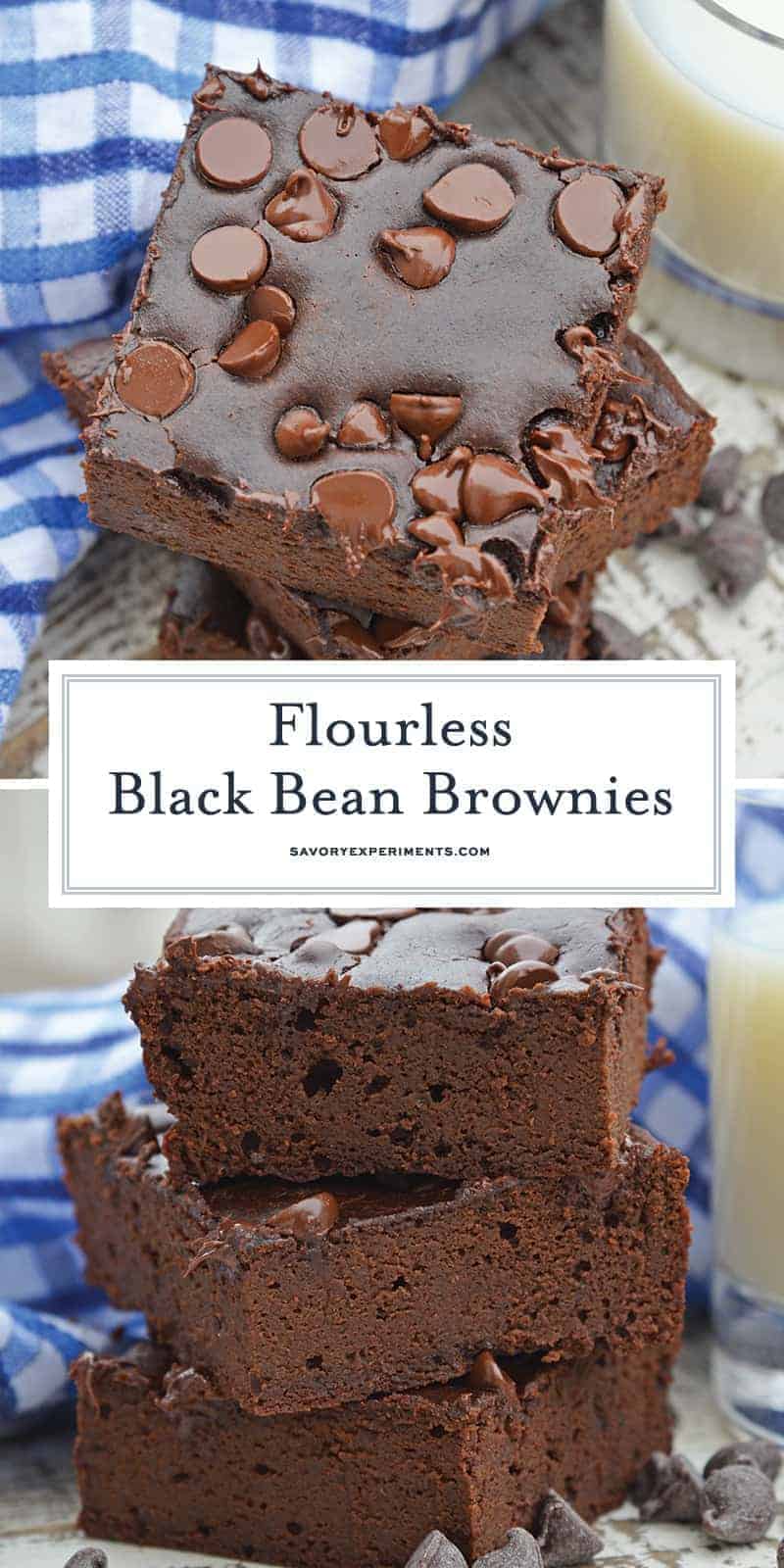 Flourless Black Bean Brownies are a delicious, fudgy gluten free brownie recipe. Healthy brownie recipes have never tasted this good! #glutenfreebrownies #homemadebrownies #flourlessbrownies #blackbeanbrownies www.savoryexperiments.com 