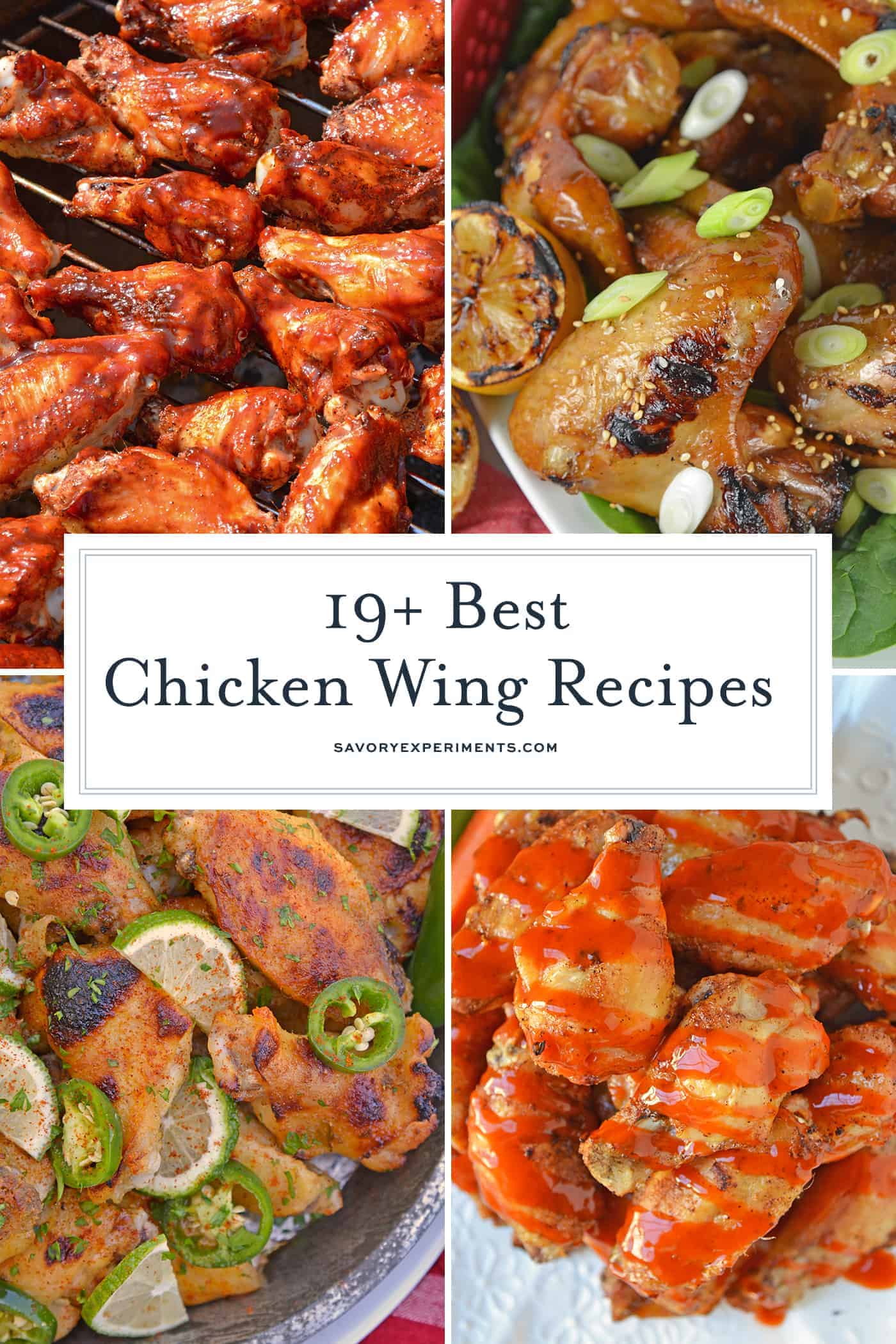 collage of chicken wing recipes 