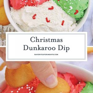 This Christmas Dunkaroo Dip recipe is a quick, sweet and festive holiday dessert dip that the entire family will love. Ready in just a few minutes! #dunkaroodiprecipe #dessertdips #howtomakedunkaroodip www.savoryexperiments.com