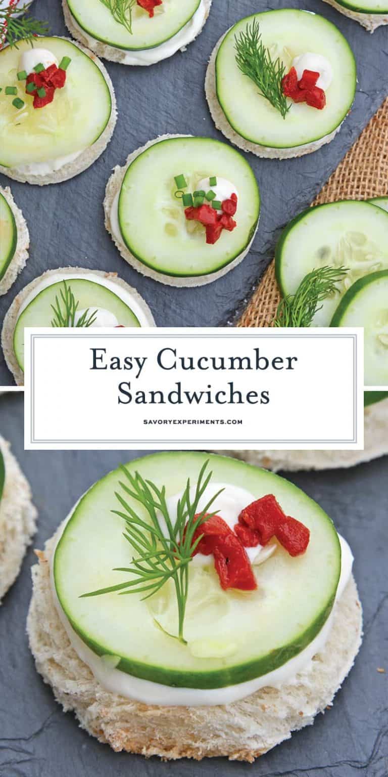 Cucumber Sandwiches - Cucumber Canapes - Easy Finger Sandwiches