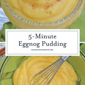 This 5-Minute Eggnog Pudding is one of the tastiest homemade pudding recipes you'll ever make, with instant pudding and a few festive ingredients! #puddingrecipes #eggnogpudding #homemadepudding www.savoryexperiments.com