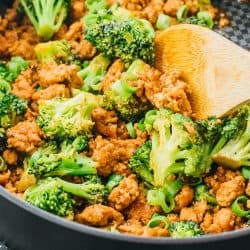 Pork stir fry in a skillet - skillet meals