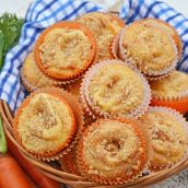 basket of carrot cake muffins