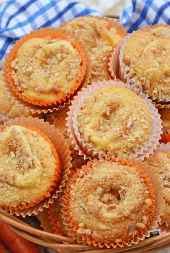 basket of carrot cake muffins
