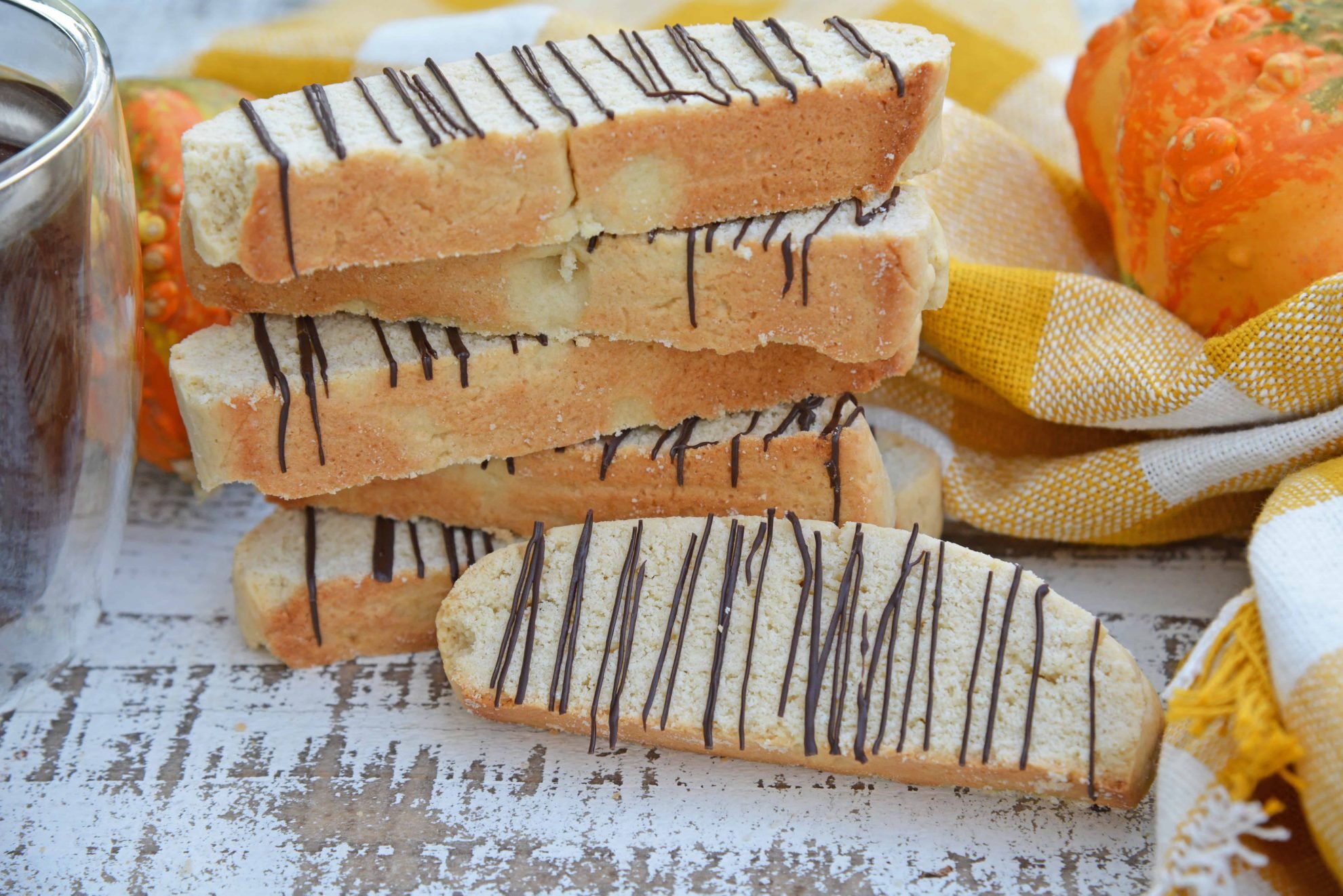Vanilla Mocha Biscotti are easy to make and perfect for pairing with coffee or tea. Subtle coffee, vanilla and chocolate flavors make them suitable for any occasion. #homemadebiscotti #biscottirecipe www.savoryexperiments.com