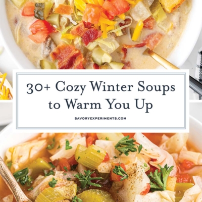 collage of two bowls of soup